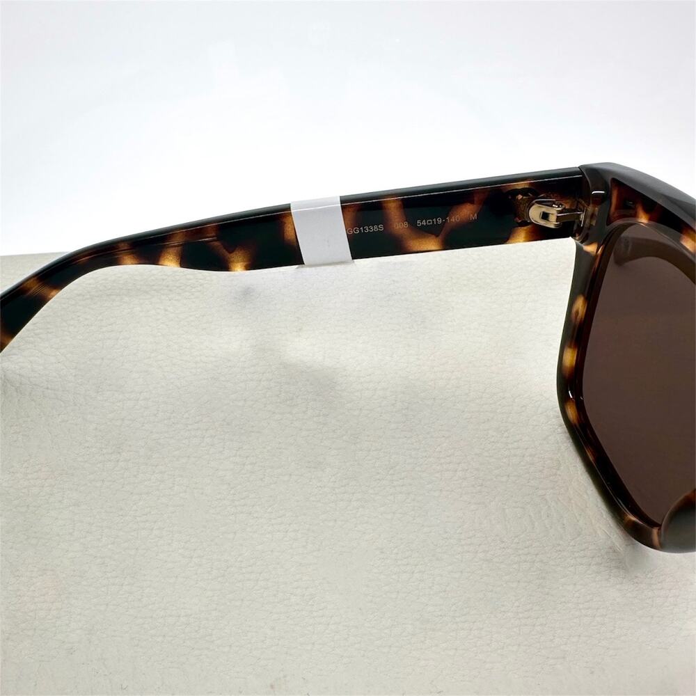 LUXURY New Gucci Polarized Sunglasses Brown Black Tortoise Square Gold GG Logo - Picture 8 of 16